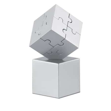 Logoga metallist karikas puzzle