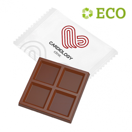 Logoga šokolaad 30g flow pack biolagunev pakend