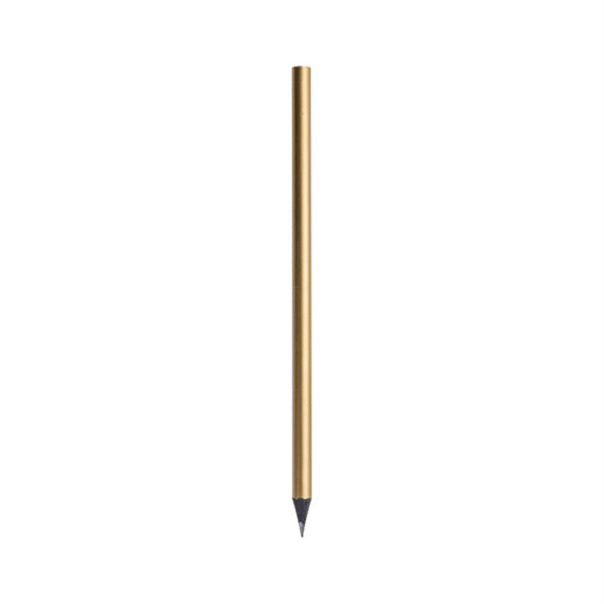 Puidust teritatud harilik pliiats, mis on seest musta värvi kui välimine äär on kas kuldne või hõbedane. Mõõtmed: 17,7 x 0,7 x 0,7 cm. Diameeter: 7 mm. Materjal