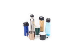Selection of drinkware with logo