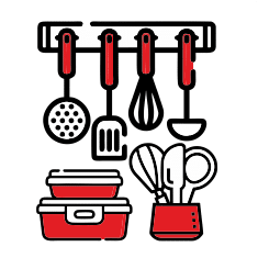 grill knocking with logo