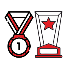 glass trophy globe with logo