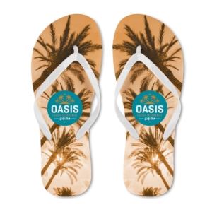Branded slippers and flip-flops