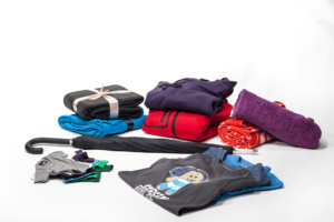 Selection of textile with logo